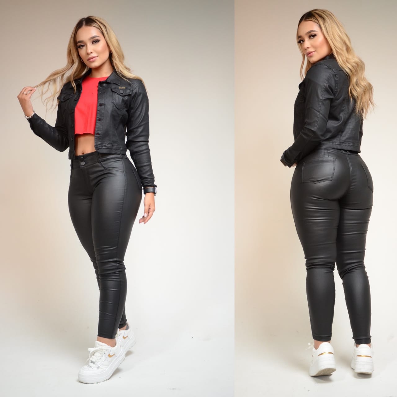 Pantalón Efecto Cuero