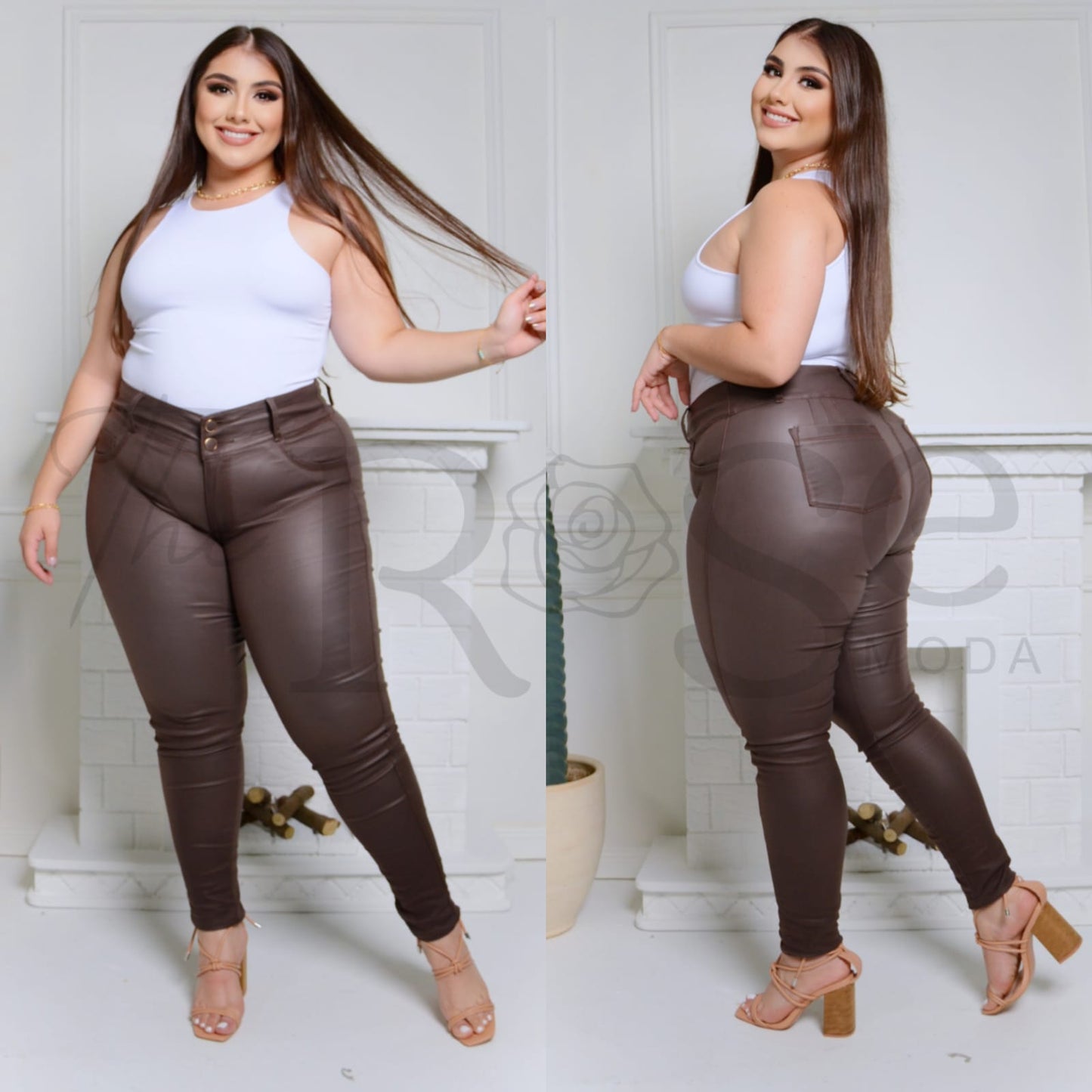 Pantalón Efecto Cuero
