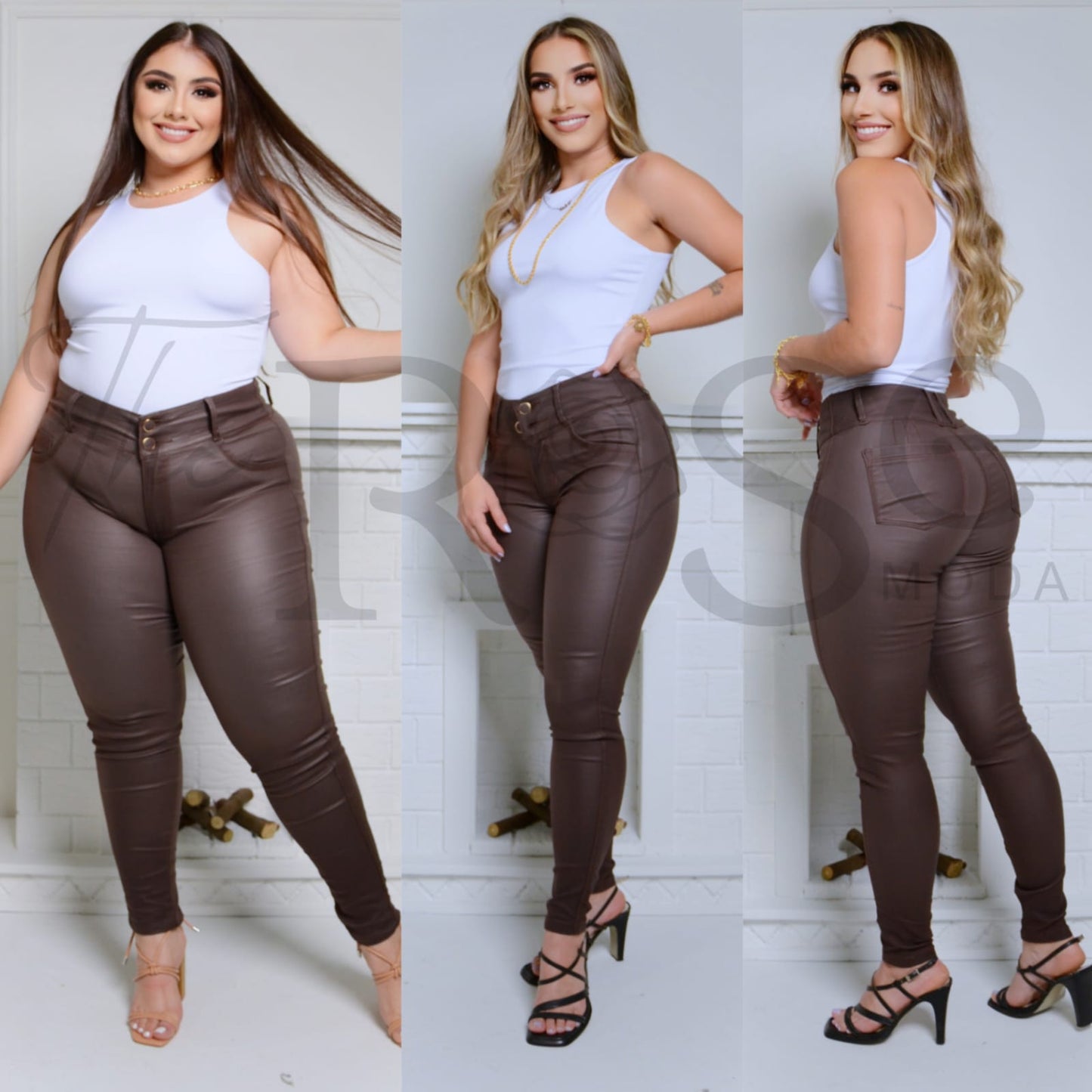 Pantalón Efecto Cuero